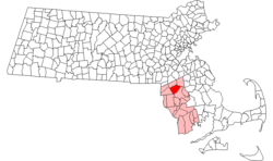 Massachusetts'te Bristol County'de yer