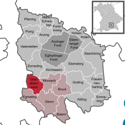 Läget för Oberpframmern i Landkreis Ebersberg