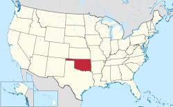 Map of the United States with Oklahoma highlighted