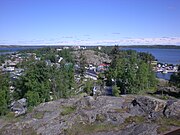 Looking across Yellowknife Old Town towards N'Dilo, Northwest Territories