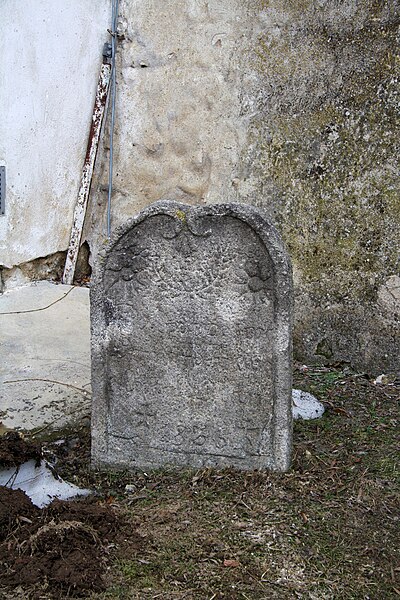 File:Old grave stone near Saints Peter and Paul church in Horní Újezd, Třebíč District.jpg