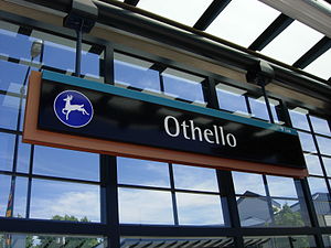 Sign with the station's name and pictogram