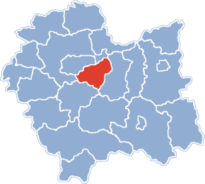 Poziția județului în voievodatul Polonia Mică
