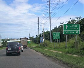 PR-129 near the interchange with PR-22 in Arecibo