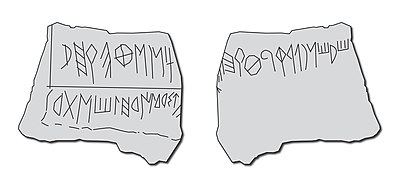 Iberian text fragment found at the Penya del Moro mountain in Catalonia, Spain