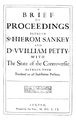 1659: Proceedings between Sankey and Petty