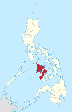 Localização do distrito de Western Visayas nas Filipinas