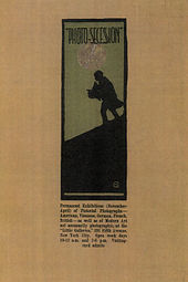 Advertisement for the Photo-Secession and the Little Galleries of the Photo-Secession, designed by Edward Steichen. Published in Camera Work no. 13, 1906 Photo Secession poster.jpg