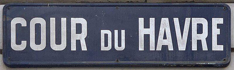 File:Plaque Cour Havre - Paris VIII (FR75) - 2021-06-28 - 1.jpg