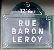 Plaque Rue Baron Roy - Paris XII (FR75) - 2021-05-26 - 1.jpg