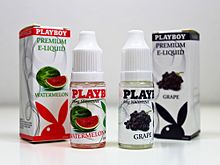 Fruit flavored e-liquids Playboy Vapor E-Liquid (12333061304).jpg