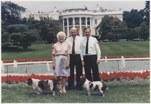 Yeltsin with U.S. President George H. W. Bush and First Lady Barbara Bush at the White House, Washington, D.C., 1992