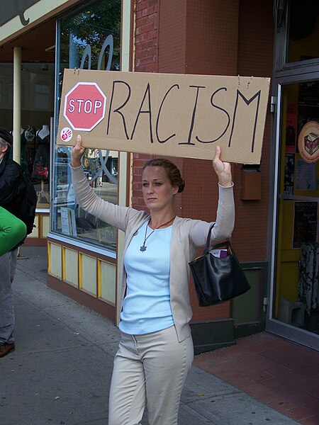 File:Protest Racism in the Kensington community of Calgary Alberta 2007.jpg