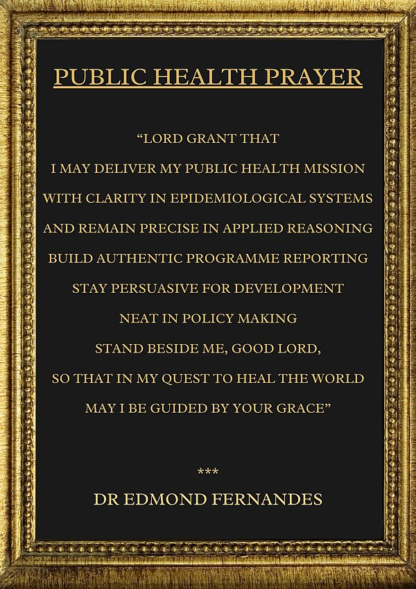 A Public Health Prayer - Dr Edmond Fernandes