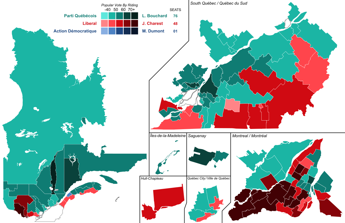 RÃ©sultat de recherche d'images pour "quebec election map 1998"