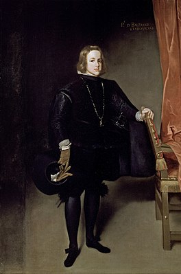 Juan Batista Martinez del Maso.  Portret van Balthazar Carlos.  Prado-museum, 1645