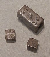 Ancient Roman bone dice found near Silchester Roman bone dice from Silchester.jpg