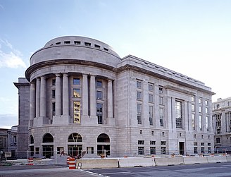 Ronald Reagan Building, under construction in the 1990s in Washington, D.C..jpg