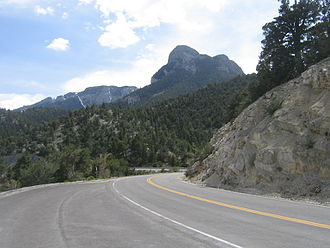 A bend in SR 158 at the summit of the highway in 2009 Route158.JPG