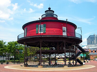 Faro de Seven Foot Knoll, Inner Harbor, Baltimore, Maryland