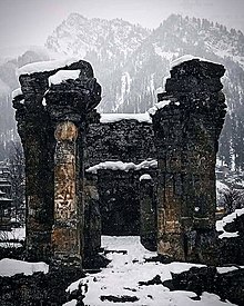 Sharada temple under snow Sharada Peeth.jpg