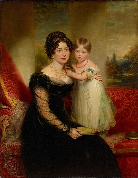 Victoria as a child with her mother, after William Beechey