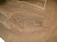 Skeletons of mother and children who died of plague in the Roman city of Viminacium around 251 AD, buried together in the noble part of Viminacium graveyard. Skelet.jpg