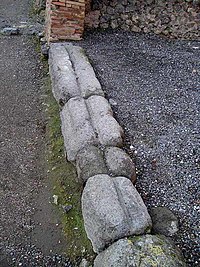 Roman sliding door tracks at Pompeii, Italy (1st century AD) Sliding door tracks, Pompeii.jpg