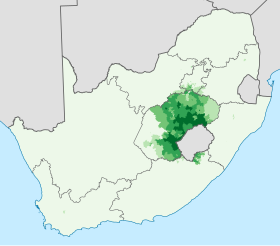 South Africa 2011 Sotho speakers proportion map.svg