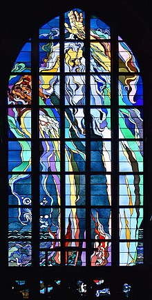 St. Francis of Assisi Church, Stained glass window „God the Father”-1904 design. Stanisław Wyspiański, 2 Franciszkańska street, Old Town, Kraków, Poland.jpg