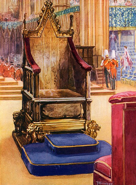 File:St Edward's Chair at the coronation of George V (by Douglas MacPherson), 1911.jpg