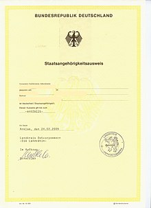 Staatsangehörigkeitsausweis deutschland