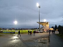 Le stade de la Montée-Rouge lors d'une rencontre à domicile du SO Châtellerault.