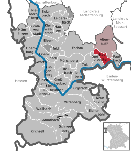 Läget för Stadtprozelten i Landkreis Miltenberg