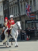 The Major-General commanding the Household Division at the State Opening of Parliament in London, 2015.