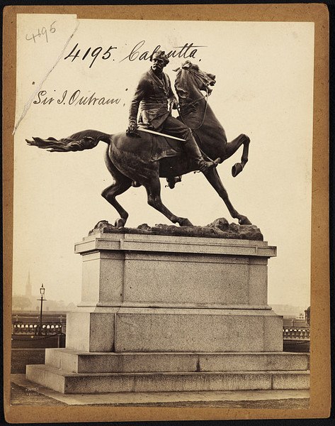Statue of Sir James Outram at Maidan, now in garden of Victoria Memorial, Kolkata