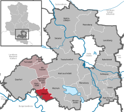Läget för kommunen Steigra i Saalekreis