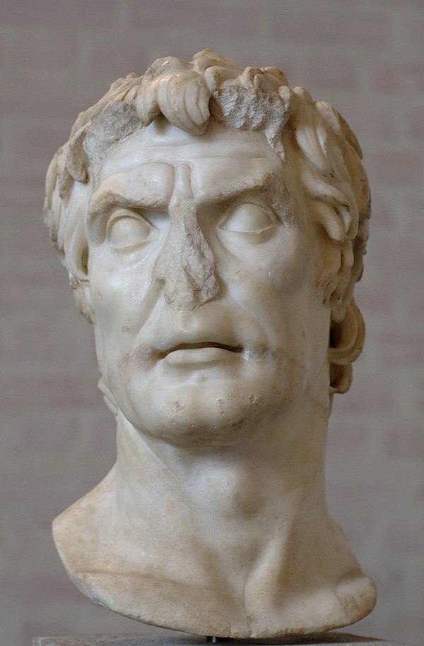 Head presumed to be that of Lucius Cornelius Sulla. Sulla was dictator from 82 to 79 BC.