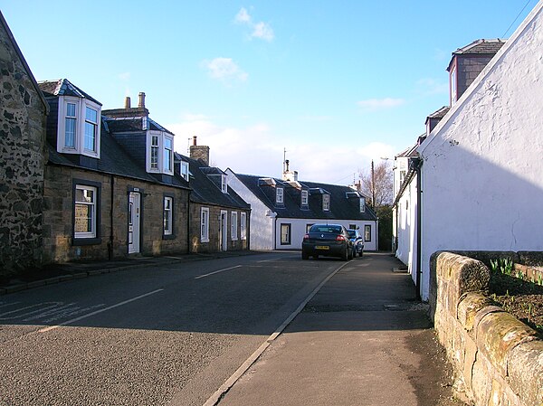 Main Street, Symington, South Ayrshire, Scotland. The old Post Office and Smithy were on the right.