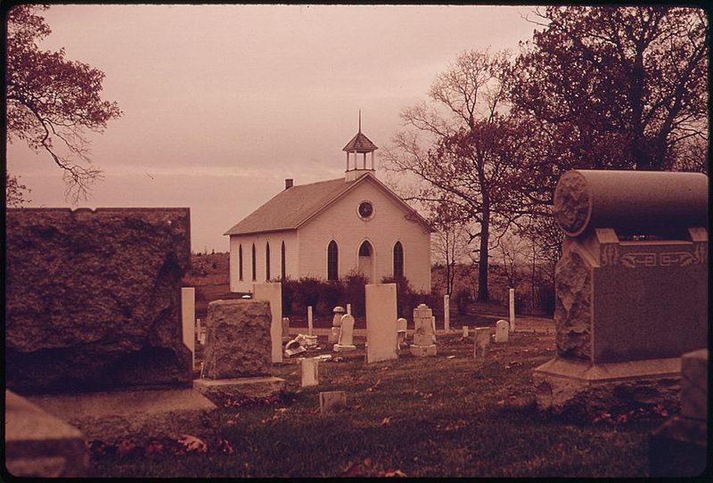 File:THIS CEMETERY AND CHURCH FORM AN OASIS SURROUNDED BY MILES OF STRIPPED LAND IN SOUTHEAST OHIO NEAR STEUBENVILLE. THE... - NARA - 554792.jpg