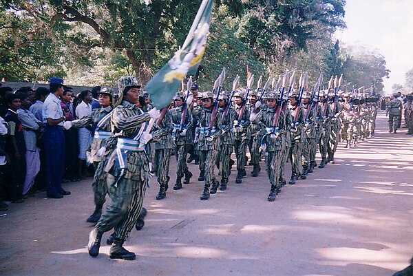 LTTE women's wing marching in a parade.