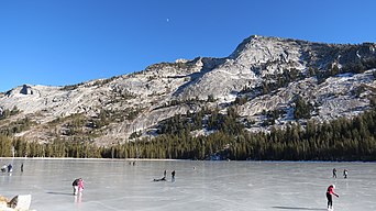 Park visitors venture onto frozen Lake Tenaya Winter 2012