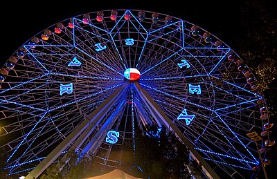 Texas Star Ferris wheel at night