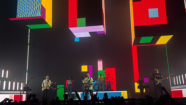 The 1975 performing in Nottingham, England in February 2020.