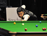 Deutsch: Bild aufgenommen in Berlin während des German Masters im Snooker 2014. Tian Pengfei. English: Picture taken in Berlin during the Snooker German Masters in 2014. Tian Pengfei.