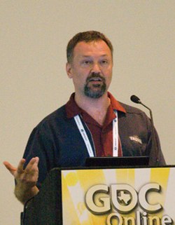 Tim Cain (pictured in 2010) was the creator, producer, and one of the programmers of Fallout.