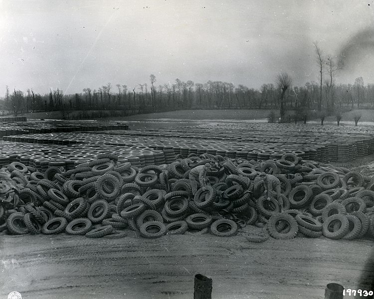 File:Tires to be reconditioned at the 167th Tire Repair Company.jpg