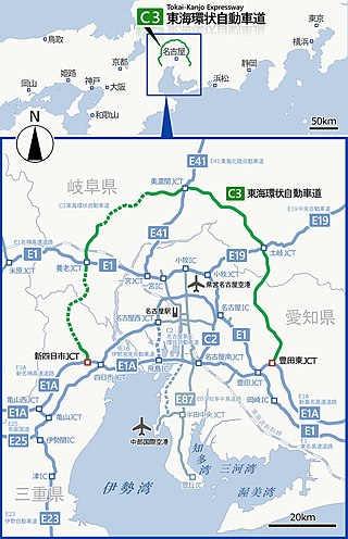 <span class="mw-page-title-main">Tōkai-Kanjō Expressway</span> Road in Aichi Prefecture, Gifu Prefecture and Mie Prefecture in Japan