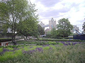 The view of Tower Bridge from Potters Fields Park Tower Bridge taken from Potters Fields Park (geograph 2418763).jpg