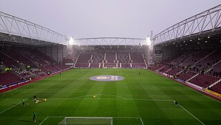 Tynecastle Park Football stadium in Edinburgh, Scotland